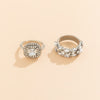 IngeSight.Z  Shiny Rhinestones Crystal Knuckle Finger Rings Set for Women Geometric Square Rings Wedding Jewelry Gifts