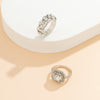 IngeSight.Z  Shiny Rhinestones Crystal Knuckle Finger Rings Set for Women Geometric Square Rings Wedding Jewelry Gifts