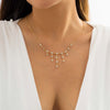 IngeSight.Z  Tassel Rhinestone Choker Necklace for Women Simple Crystal Bride Necklace Collar Wedding Jewelry Gift  2022