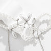 IngeSight.Z  Water Drop Imitation Pearls Tassel Choker Necklaces for Women Long Tassel Crystal Necklaces Wedding Jewelry