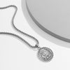 IngeSight.Z Men Punk Portrait Carved Coin Pendant Long Necklaces Hip Hop Rock Silver Color Choker Necklaces Collier Jewelry Gift