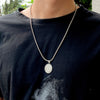 IngeSight.Z Men Punk Portrait Carved Coin Pendant Long Necklaces Hip Hop Rock Silver Color Choker Necklaces Collier Jewelry Gift