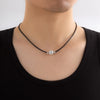 IngeSight.Z Men's Pearl Black Leather Wax Thread Choker Necklace Minimalism Handmade Necklaces Women Jewelry Gift