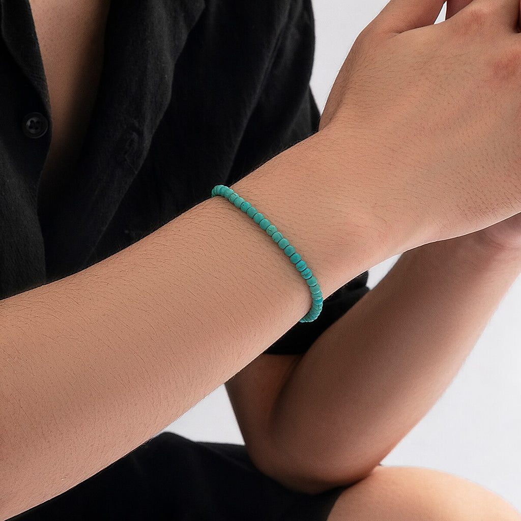 IngeSight.Z Men's Wood Beaded Clay Bracelet Simple Mixed Color Adjustable Stacking Surfer Bracelet Charm Gift Women