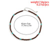 IngeSight.Z Mens Black Wood Beaded Choker Necklace Boho Green Stone Surfer Necklace Chunky African Tribal Necklace for Men 2022