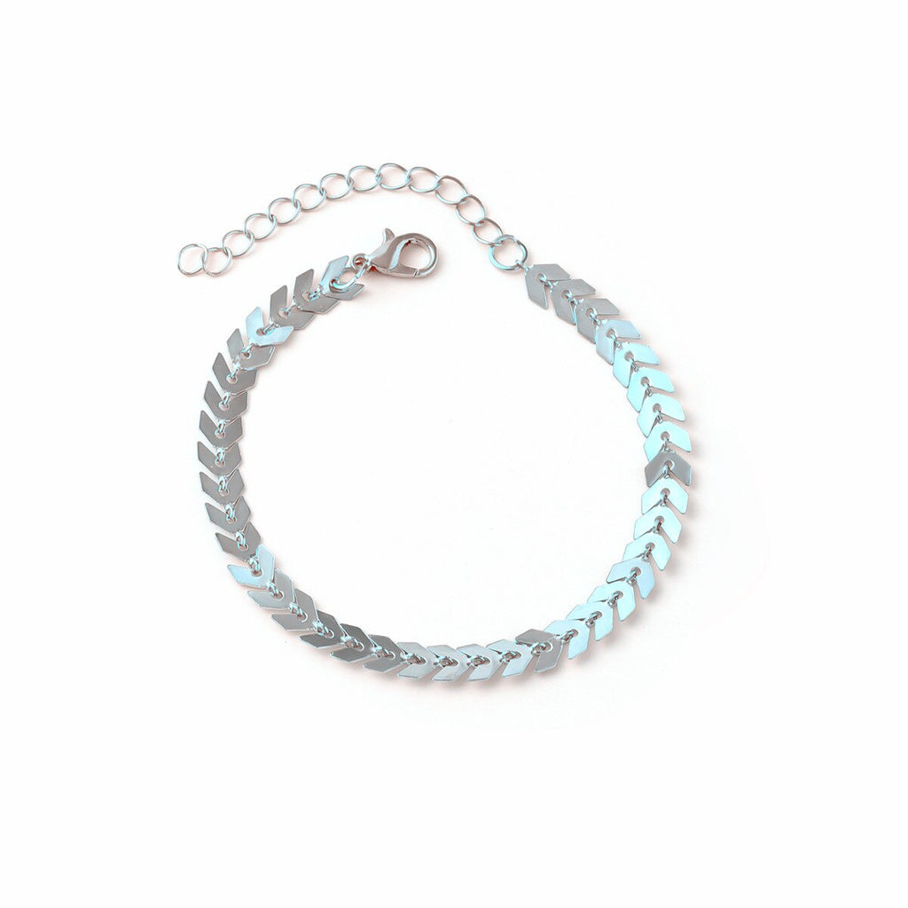 IngeSight.Z Minimalism Airplane Shape V Sequins Bracelets for Women Charm Gold Color Wrist Chain Bracelet Bangles Jewelry Gift