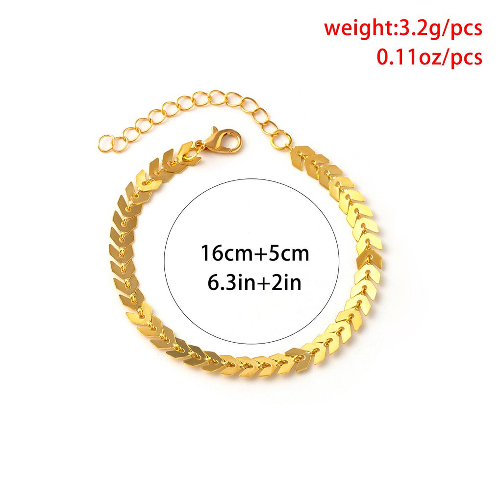 IngeSight.Z Minimalism Airplane Shape V Sequins Bracelets for Women Charm Gold Color Wrist Chain Bracelet Bangles Jewelry Gift