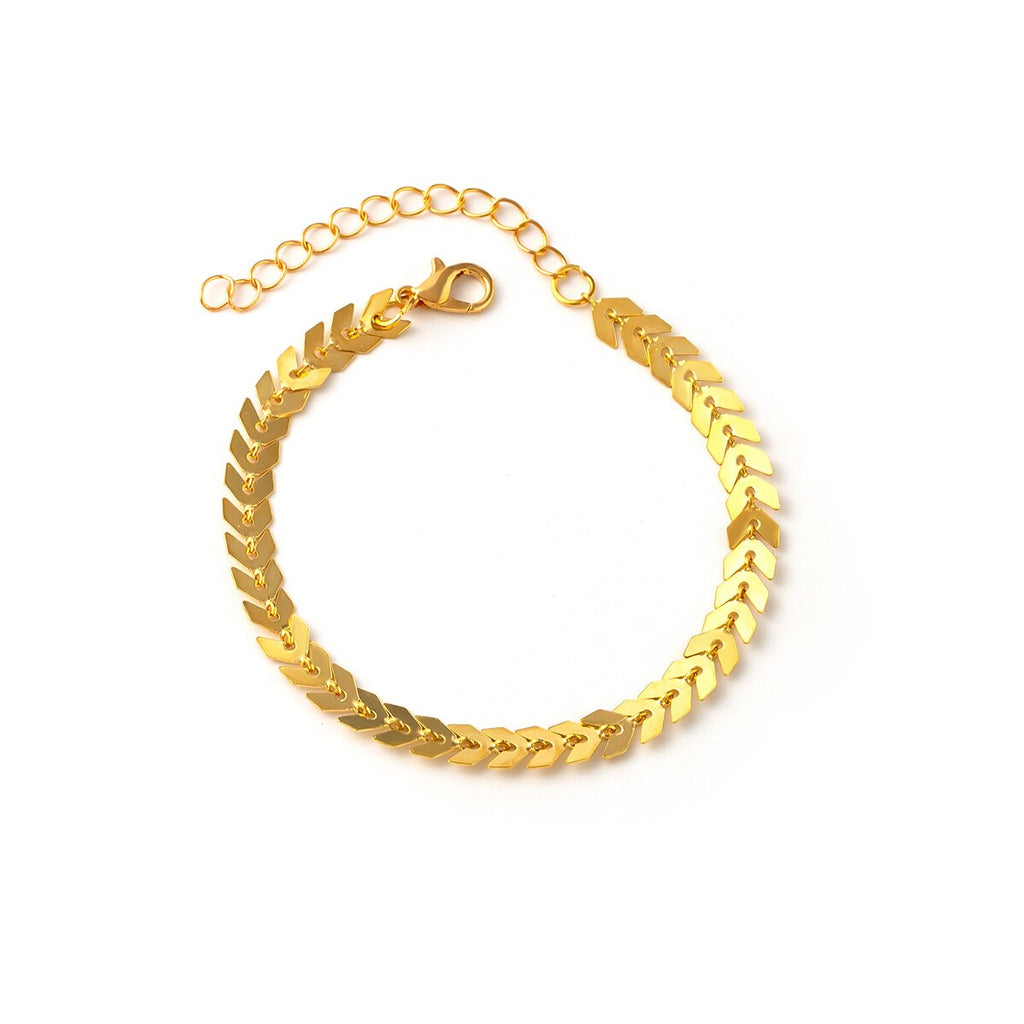 IngeSight.Z Minimalism Airplane Shape V Sequins Bracelets for Women Charm Gold Color Wrist Chain Bracelet Bangles Jewelry Gift