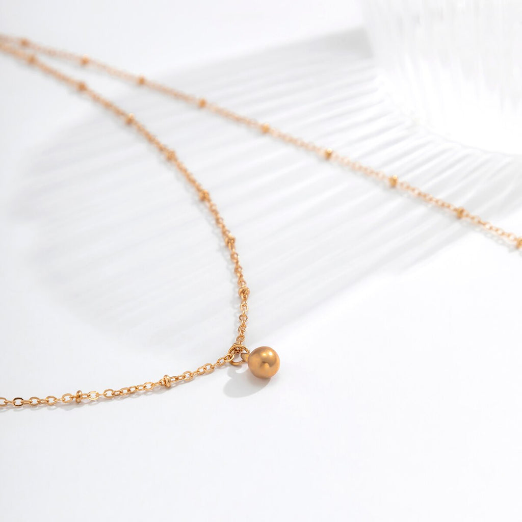 IngeSight.Z Minimalism Double Layer Long Beads Pendant Necklace For Women Vintage Tassel Chest Thin Chain Wedding Jewelry