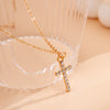 IngeSight.Z Minimalist Charm Crystal Cross Pendant Necklaces For Women Men Gold Color Link Chain Choker Necklace Christmas Gift