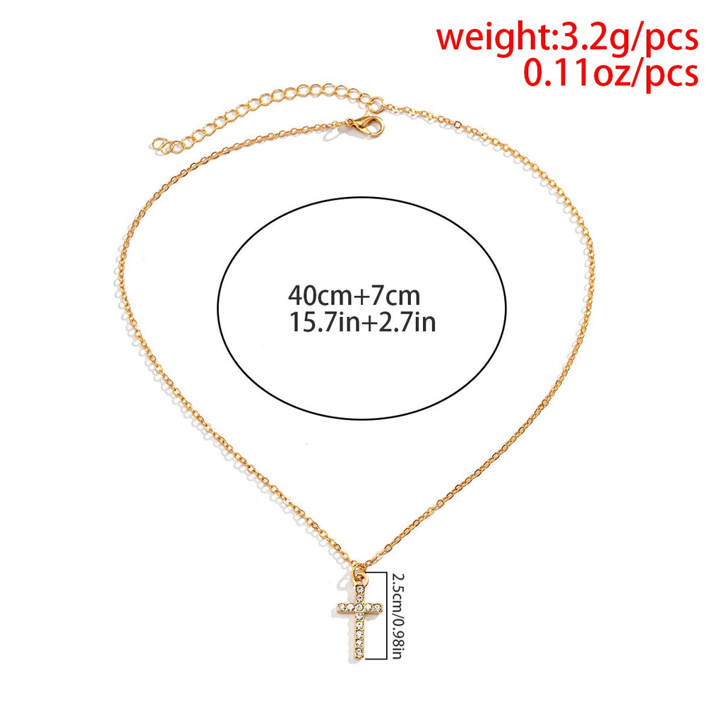 IngeSight.Z Minimalist Charm Crystal Cross Pendant Necklaces For Women Men Gold Color Link Chain Choker Necklace Christmas Gift
