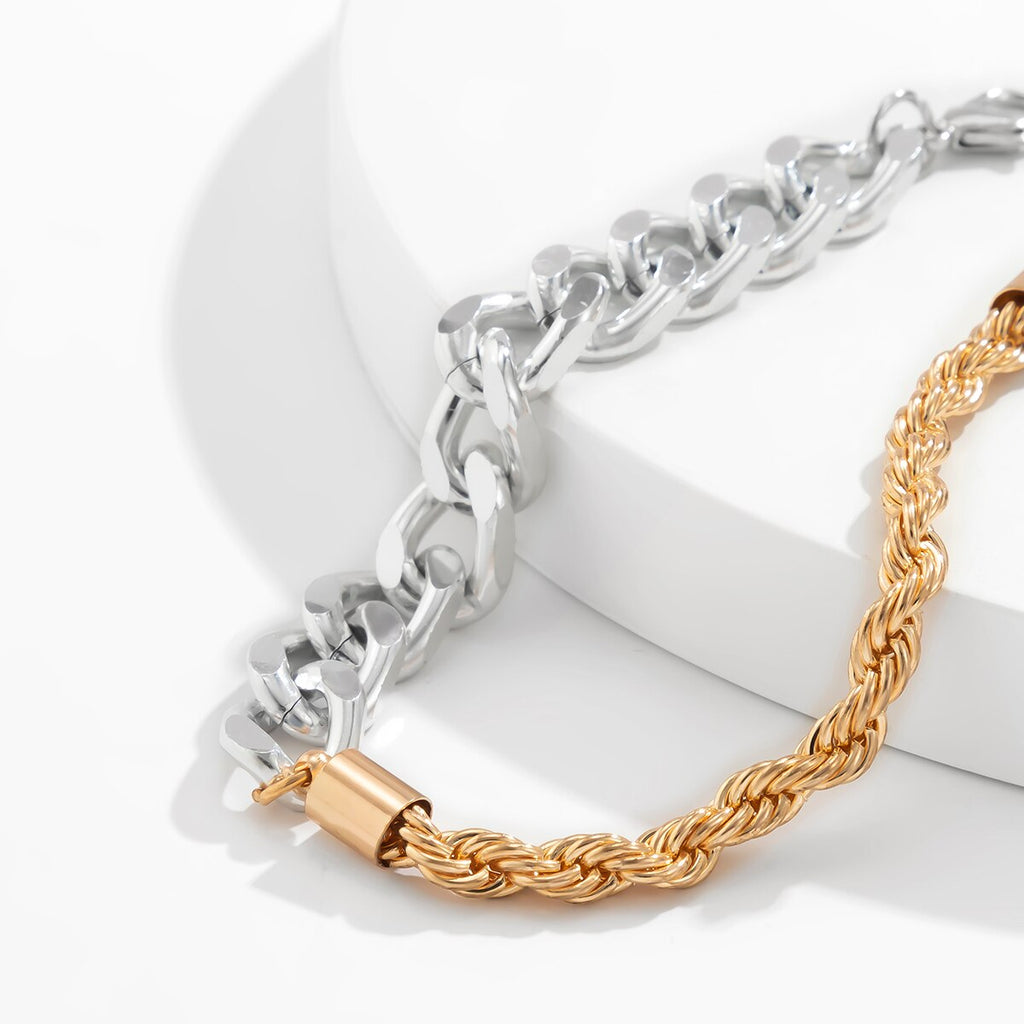 IngeSight.Z Mix Color Twisted Metal Rope Chain Bracelets Bangles Men Miami Curb Chunky Friendship Bracelets Wrist Chain Jewelry