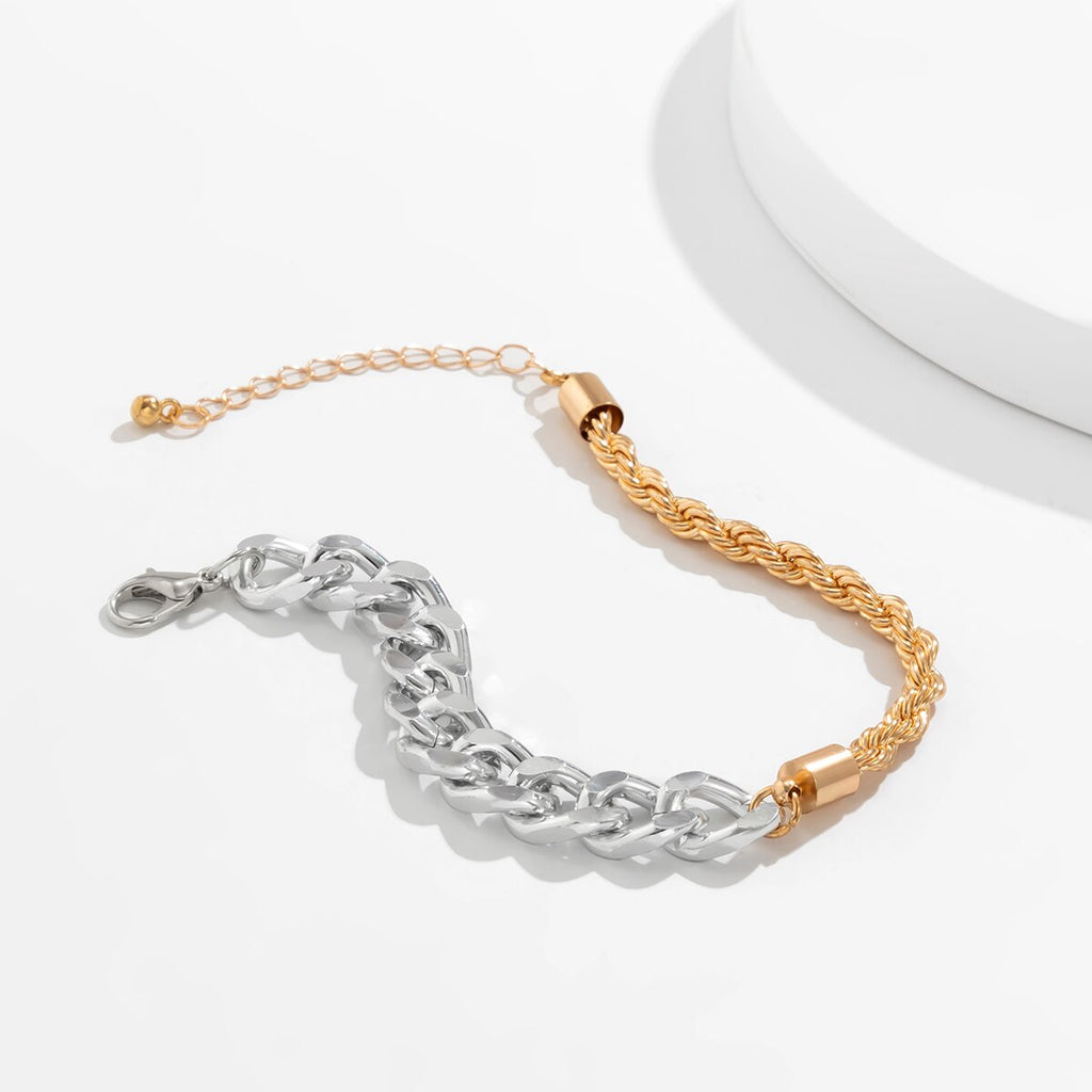 IngeSight.Z Mix Color Twisted Metal Rope Chain Bracelets Bangles Men Miami Curb Chunky Friendship Bracelets Wrist Chain Jewelry