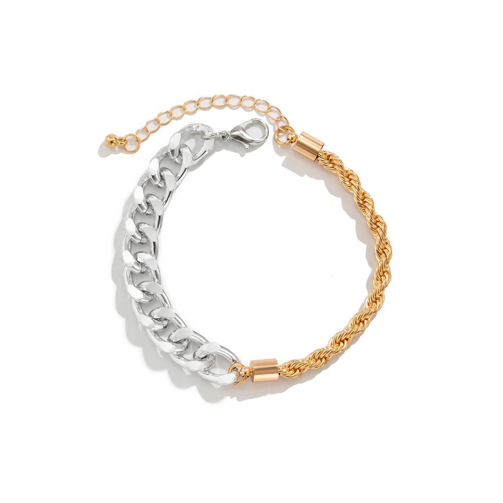 IngeSight.Z Mix Color Twisted Metal Rope Chain Bracelets Bangles Men Miami Curb Chunky Friendship Bracelets Wrist Chain Jewelry