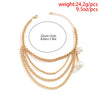 IngeSight.Z  Multi-layer Imitation Pearl Pendant Tassels Anklet for Women Punk Gold Color Chain 2022 Beach Barefoot Sandals Gift