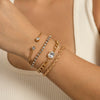 IngeSight.Z Multilayer Crystal Rhinestone Bracelet Bangles for Women Punk Cuban Tennis Chain Heart Beaded Bracelets Set Jewelry