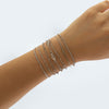 IngeSight.Z Multilayer Crystal Rhinestone Bracelet Bangles for Women Punk Cuban Tennis Chain Heart Beaded Bracelets Set Jewelry