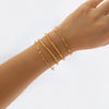 IngeSight.Z Multilayer Crystal Rhinestone Bracelet Bangles for Women Punk Cuban Tennis Chain Heart Beaded Bracelets Set Jewelry