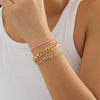 IngeSight.Z Multilayer Crystal Rhinestone Bracelet Bangles for Women Punk Cuban Tennis Chain Heart Beaded Bracelets Set Jewelry