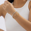 IngeSight.Z Multilayer Crystal Rhinestone Bracelet Bangles for Women Punk Cuban Tennis Chain Heart Beaded Bracelets Set Jewelry