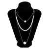 IngeSight.Z Multilayer Pearl Pendant Necklace For Women Punk Geometric Gold Color Thin Square Snake Chain Choker Party  Jewelry
