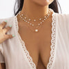 IngeSight.Z Multilayer Pearls Love Heart Pendant Necklace for Women Elegant Gold Color Party Wedding Necklace Jewelry Gift