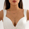 IngeSight.Z Multilayer Vintage Round Sequins Hollow Out Triangle Pendant Necklace for Women Boho Glass Beads Long Chest Chain