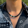 IngeSight.Z Natural Volcanic Rock Black Lava Stone Beads Choker Necklaces Women Men Short Collar Necklaces Neck Jewelry Collier
