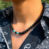 IngeSight.Z Natural Volcanic Rock Black Lava Stone Beads Choker Necklaces Women Men Short Collar Necklaces Neck Jewelry Collier