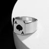 IngeSight.Z Punk Black Poker Mid Knuckle Finger Rings Hip Hop Rock for Men Silver Color Buckle Joint Tail Rings Jewelry Party