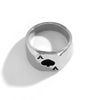 IngeSight.Z Punk Black Poker Mid Knuckle Finger Rings Hip Hop Rock for Men Silver Color Buckle Joint Tail Rings Jewelry Party