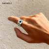 IngeSight.Z Punk Black Poker Mid Knuckle Finger Rings Hip Hop Rock for Men Silver Color Buckle Joint Tail Rings Jewelry Party