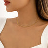 IngeSight.Z Punk Cuban Link Chain Choker Necklace For Woman Men Simple Gold Color Thin Clavicle Necklaces Jewelry