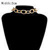 IngeSight.Z Punk Curb Cuban Choker Necklace Collar Statement Gold Color Chunky Thick Clavicle Chain Necklaces for Women Jewelry