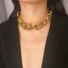 IngeSight.Z Punk Curb Cuban Choker Necklace Collar Statement Gold Color Chunky Thick Clavicle Chain Necklaces for Women Jewelry