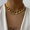 IngeSight.Z Punk Curb Cuban Choker Necklace Collar Statement Gold Color Chunky Thick Clavicle Chain Necklaces for Women Jewelry