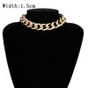 IngeSight.Z Punk Curb Cuban Choker Necklace Collar Statement Gold Color Chunky Thick Clavicle Chain Necklaces for Women Jewelry