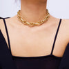 IngeSight.Z Punk Curb Cuban Choker Necklace Collar Statement Gold Color Chunky Thick Clavicle Chain Necklaces for Women Jewelry