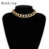 IngeSight.Z Punk Curb Cuban Choker Necklace Collar Statement Gold Color Chunky Thick Clavicle Chain Necklaces for Women Jewelry