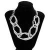 IngeSight.Z Punk Exaggerated Big Circle Chunky Interwoven Chain Necklace for Women Men Gothic Gold Color Clavicle Collar Neck