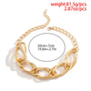 IngeSight.Z Punk Exaggerated Big Circle Chunky Interwoven Chain Necklace for Women Men Gothic Gold Color Clavicle Collar Neck