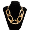 IngeSight.Z Punk Exaggerated Big Circle Chunky Interwoven Chain Necklace for Women Men Gothic Gold Color Clavicle Collar Neck