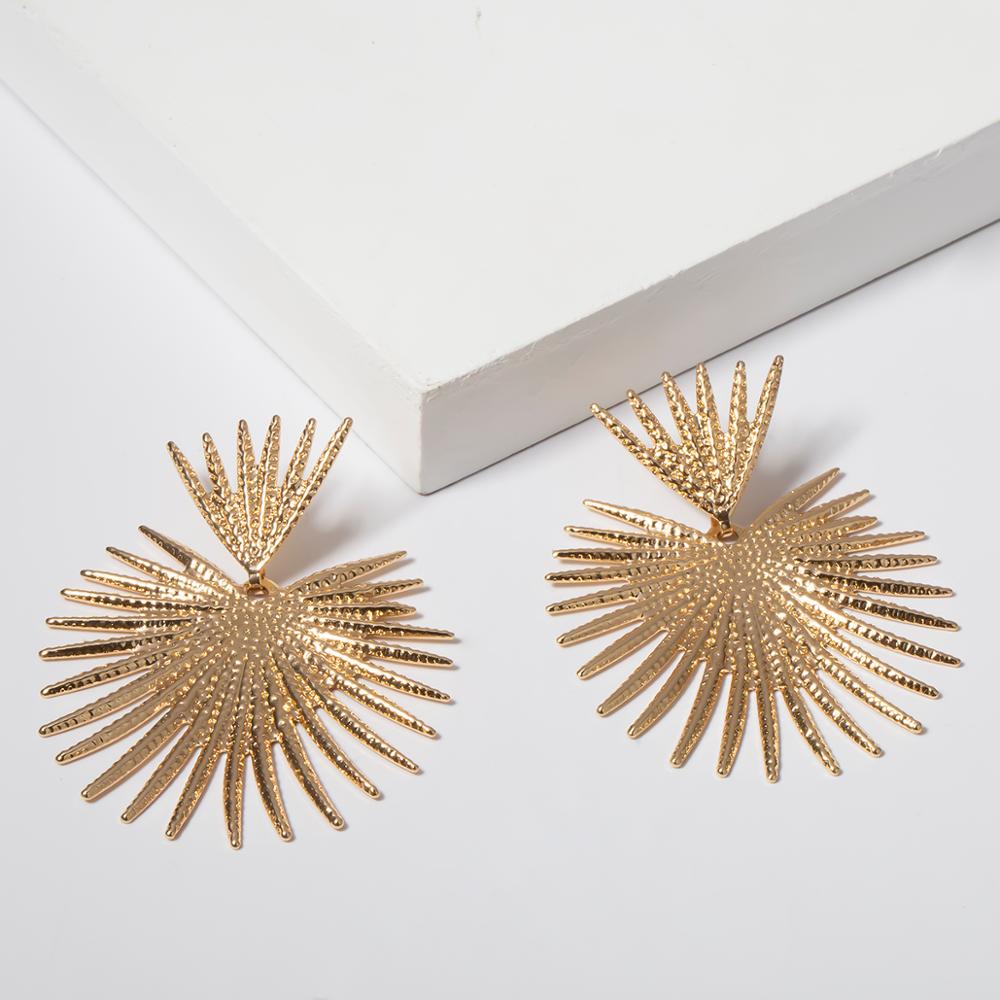 IngeSight.Z Punk Exaggerated Heart Dangle Earrings for Women Statement Hip Hop Gold Color Geometric Big Drop Earrings Jewelry