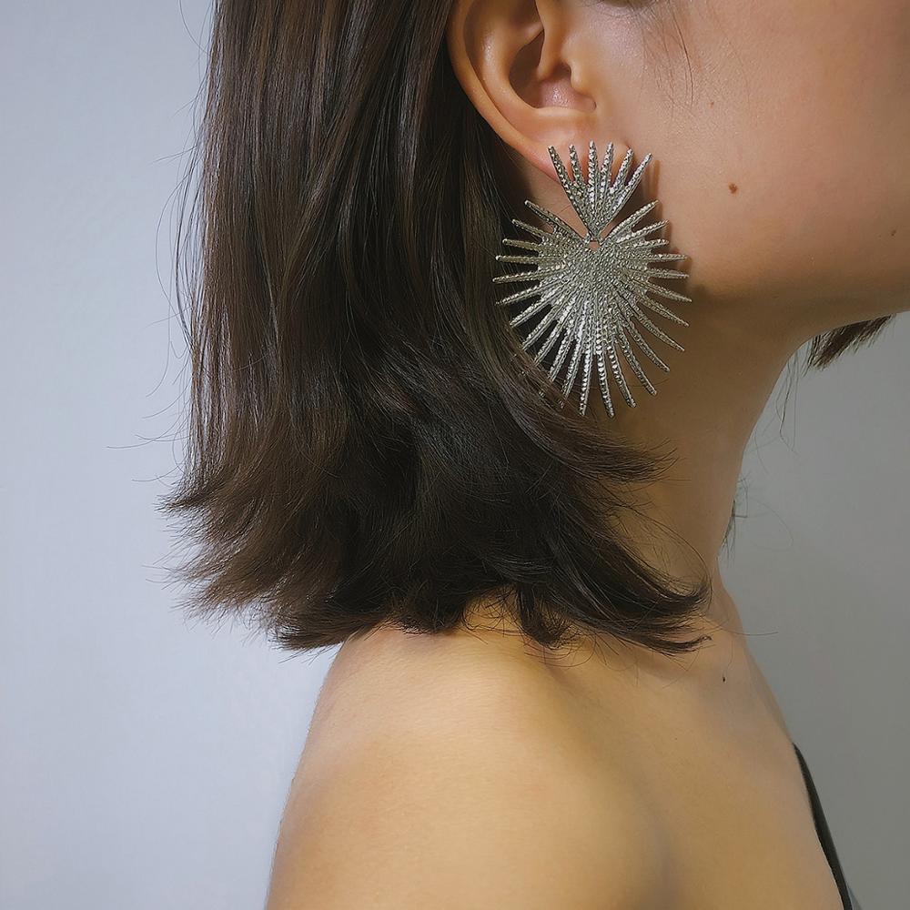 IngeSight.Z Punk Exaggerated Heart Dangle Earrings for Women Statement Hip Hop Gold Color Geometric Big Drop Earrings Jewelry
