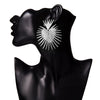 IngeSight.Z Punk Exaggerated Heart Dangle Earrings for Women Statement Hip Hop Gold Color Geometric Big Drop Earrings Jewelry