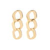 IngeSight.Z  Punk Exaggerated Long Chain Ring Buckle Drop Earrings for Women Vintage Geometric Hollow Hip Hop Earring Party Gift