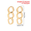 IngeSight.Z  Punk Exaggerated Long Chain Ring Buckle Drop Earrings for Women Vintage Geometric Hollow Hip Hop Earring Party Gift