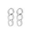 IngeSight.Z  Punk Exaggerated Long Chain Ring Buckle Drop Earrings for Women Vintage Geometric Hollow Hip Hop Earring Party Gift