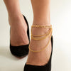 IngeSight.Z Punk Exaggerated Multilayer Tassel Anklet for Women 2022 Charm Miami Cuban High Heels Fringe Chain Anklet Jewelry