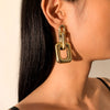 IngeSight.Z Punk Geometric Square Drop Dangle Earrings Gold Color CCB Plastic Hanging Earrings for Women Jewelry Party